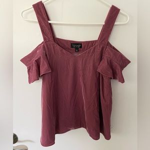 Topshop women’s off the shoulder velvet top